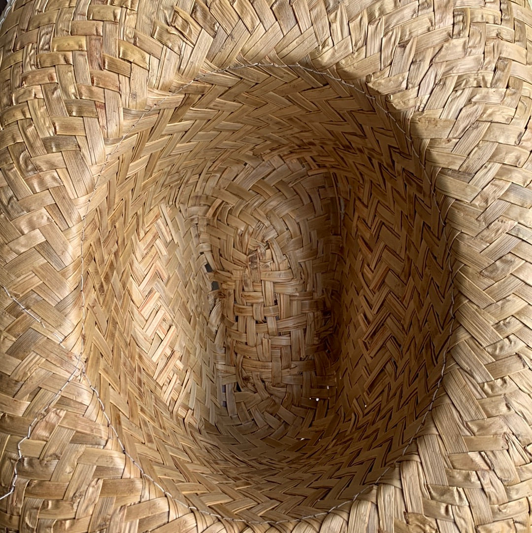 Straw Hat with Brown Tie