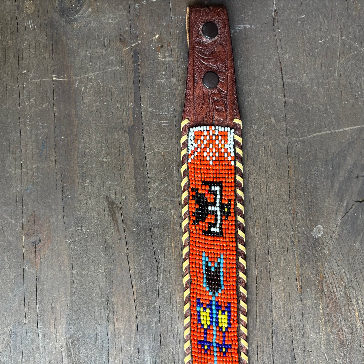 Red Beaded Thunderbird Belt