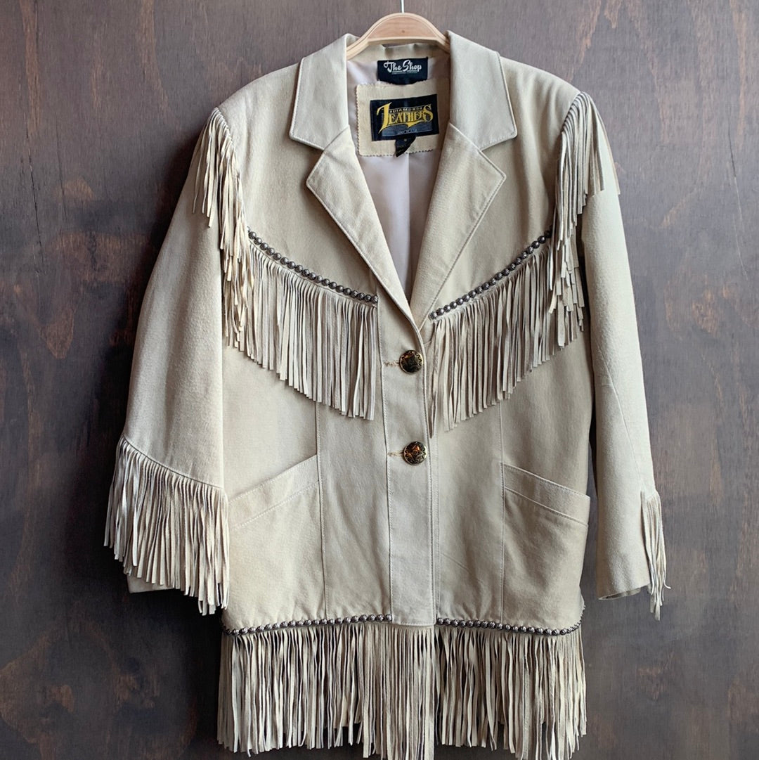 Diamond leathers store fringe jacket