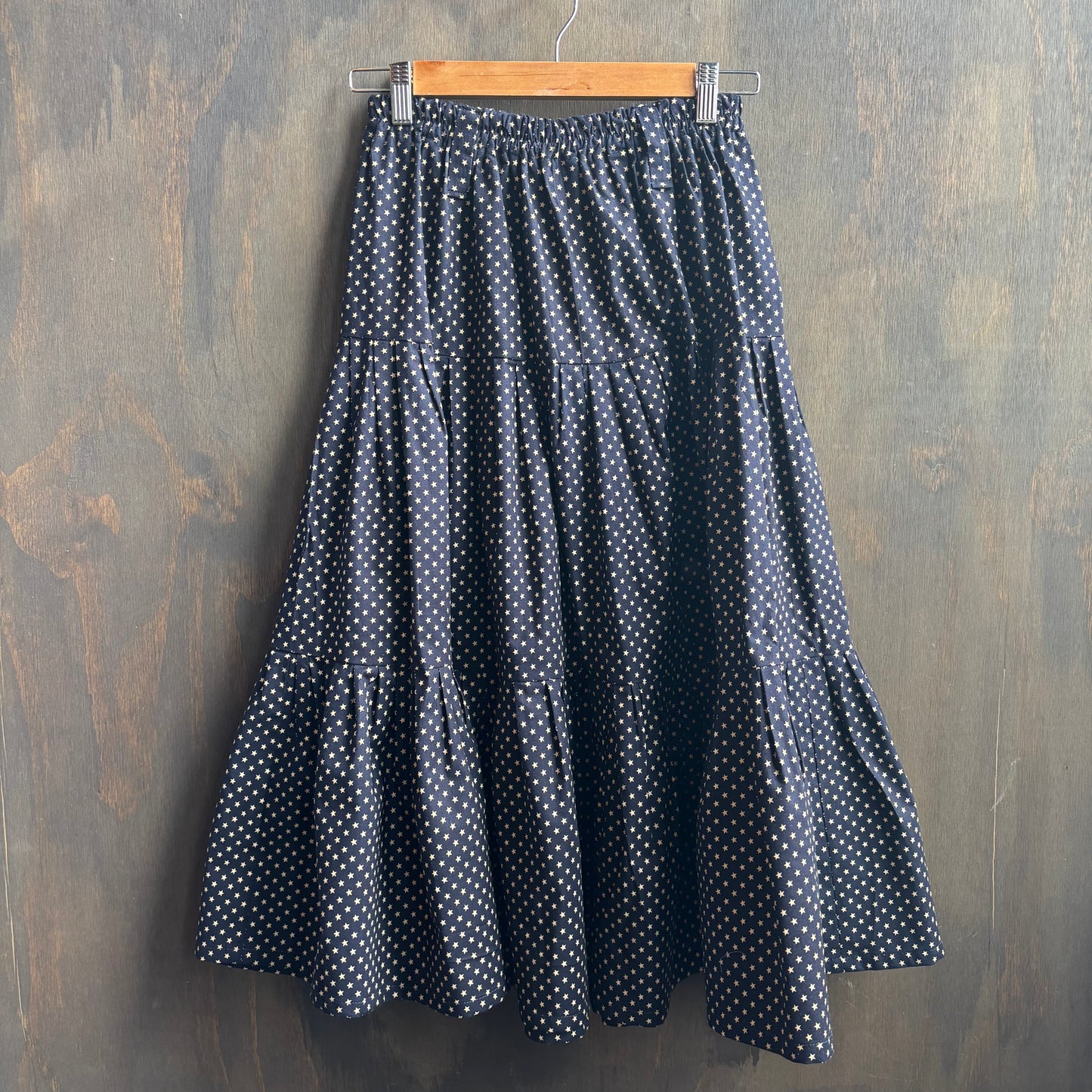 Custom Made Navy Star Midi Skirt