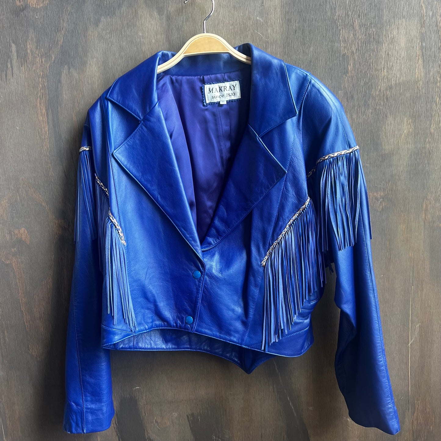 Makray Dark Blue Leather Western Set