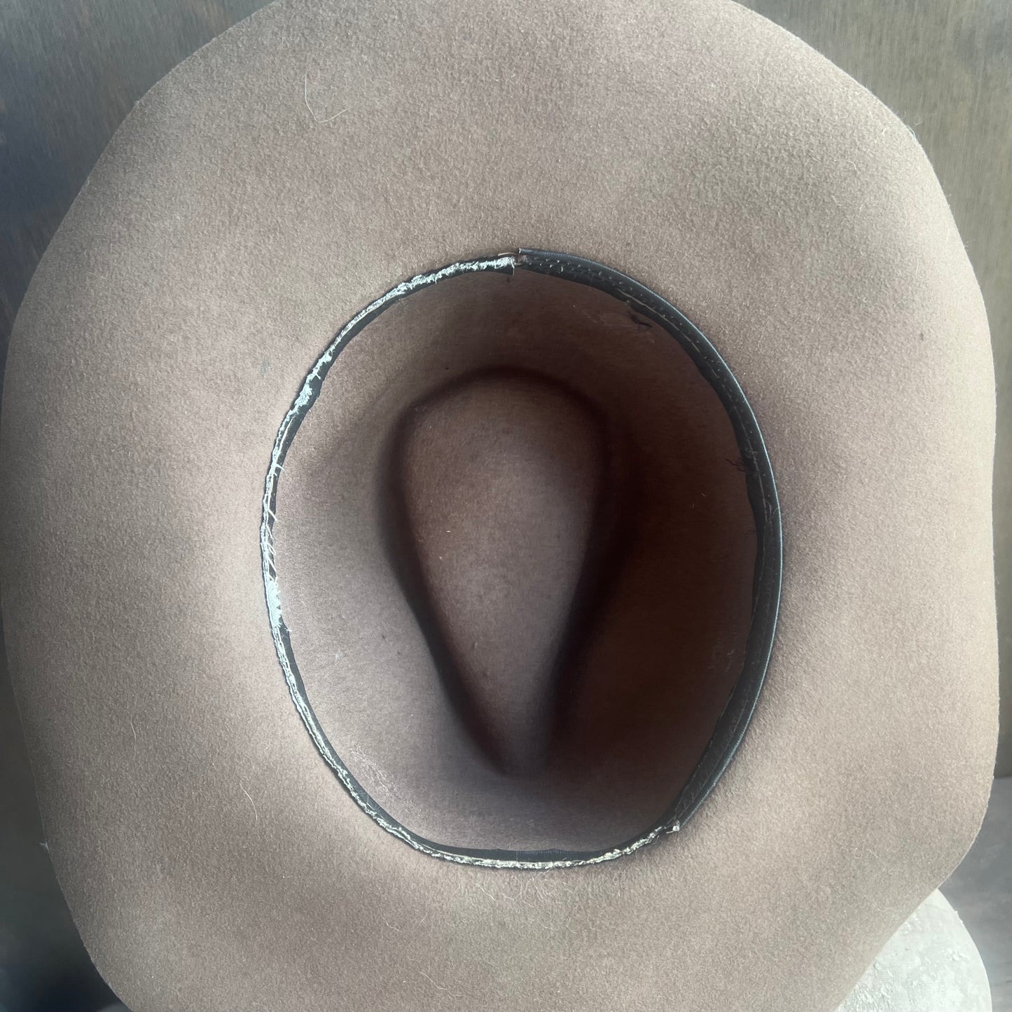 Brown Felt Hat with Leather Hat Band