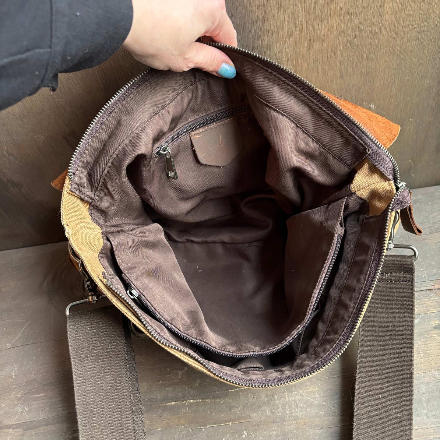 Leather and Canvas Messanger Bag
