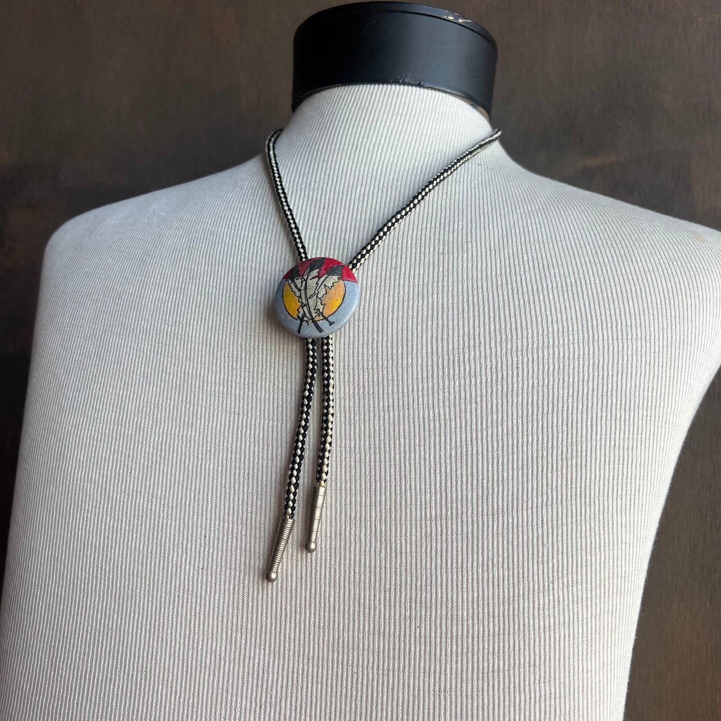 Painted Canvas Bolo Tie