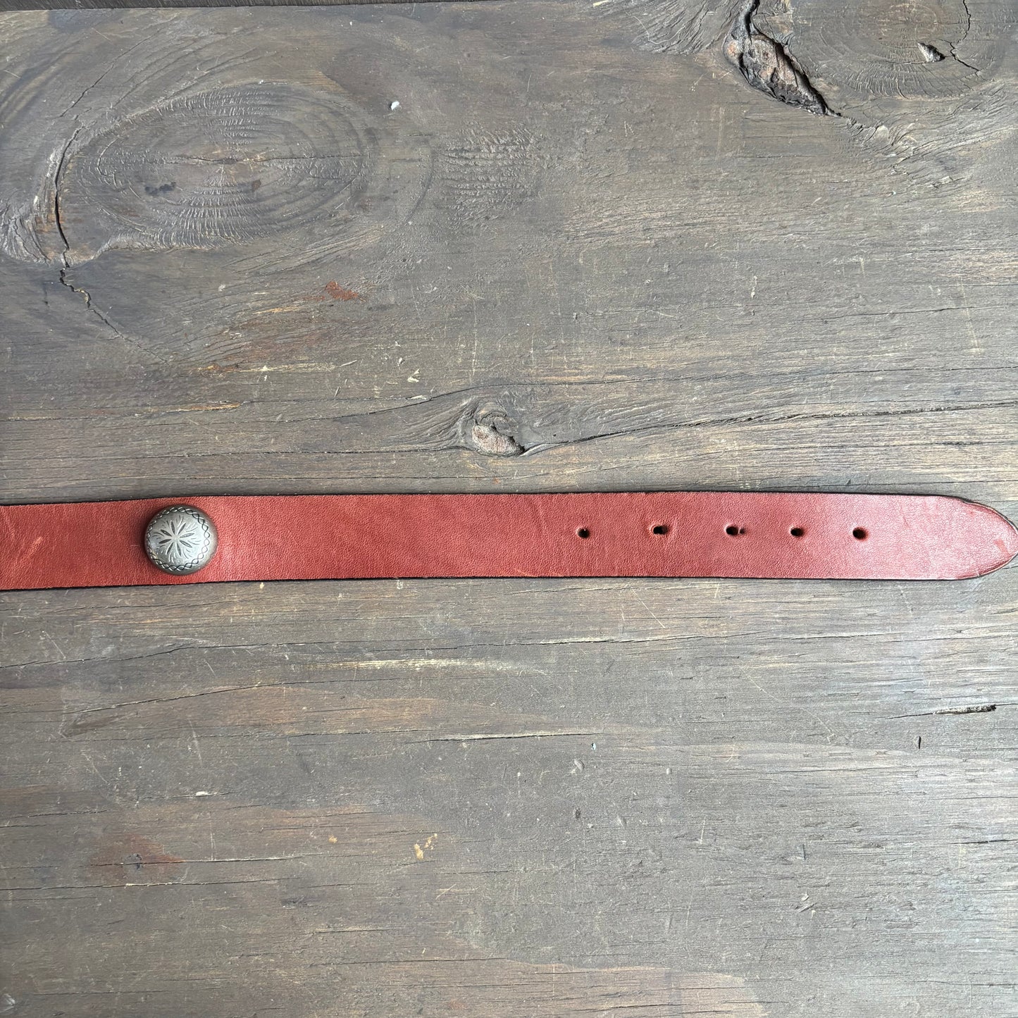 Brown Leather Belt with Conchos