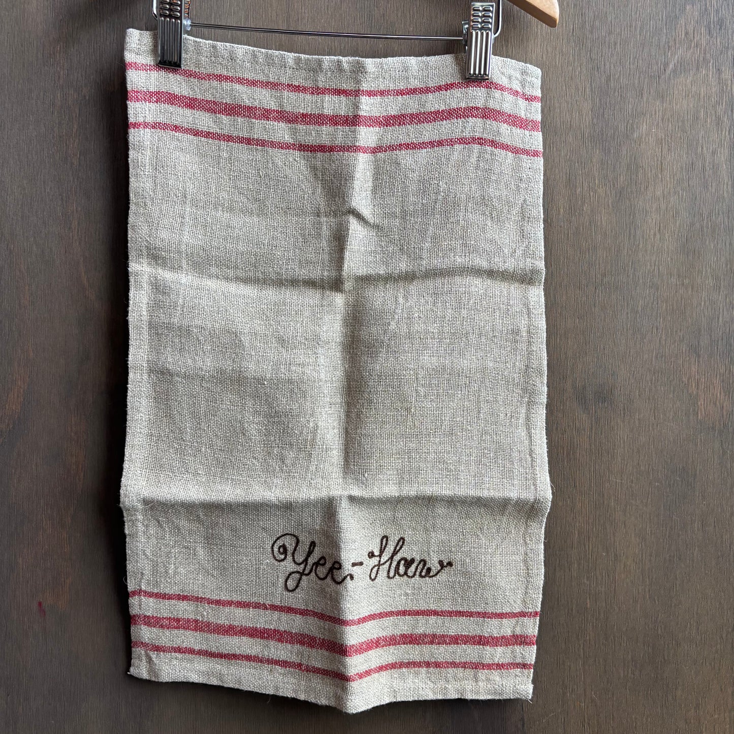 Custom Chainstitch "Yee-Haw" Tea Towel