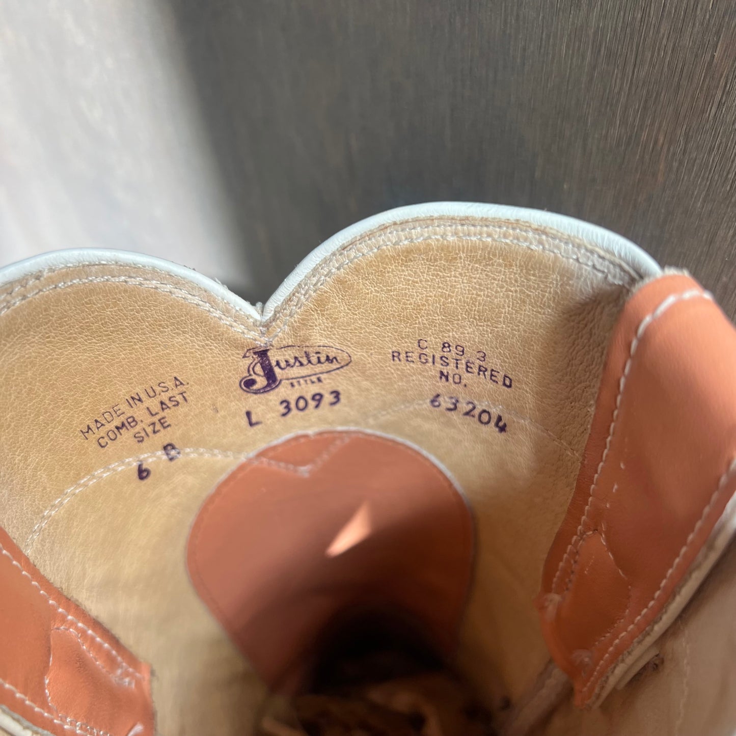Justin Peach Leather Roper Boots