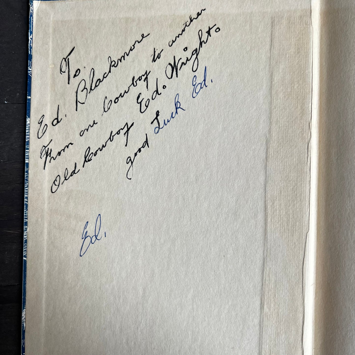 The Representative Old Cowboy Ed Wright Book