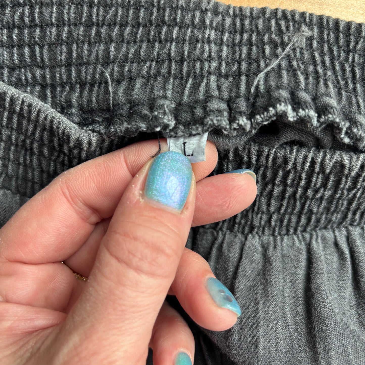 Black Denim Prairie Skirt