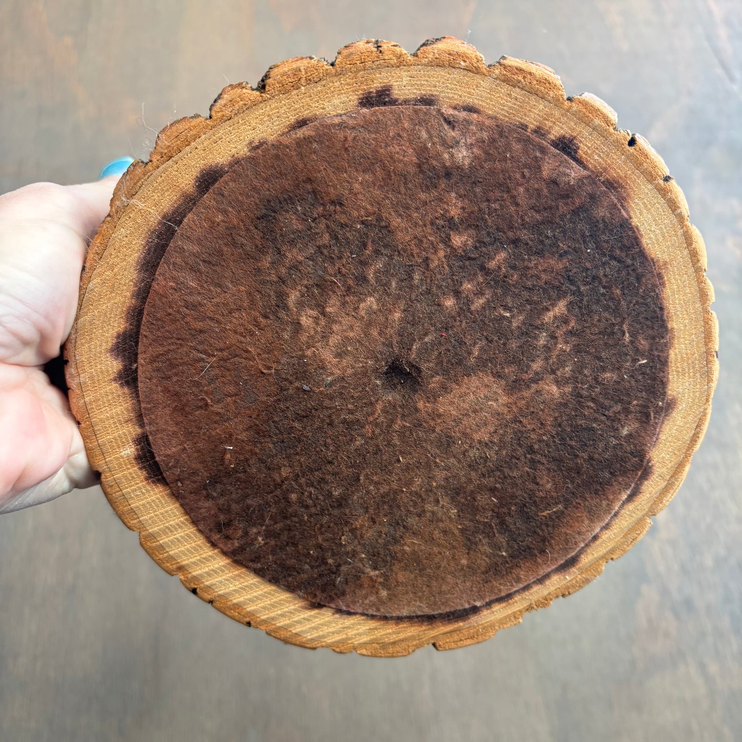 Vintage Walnut Bowl with Tools