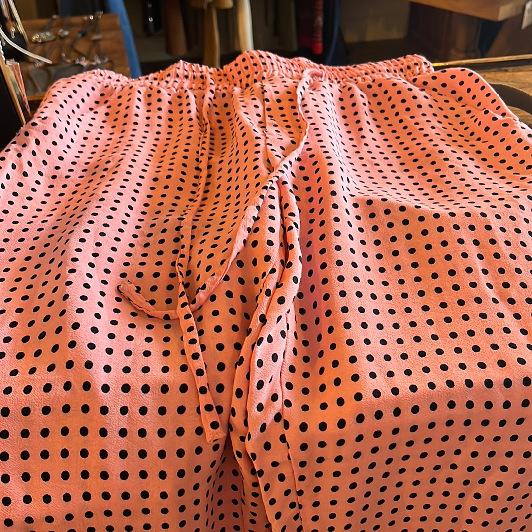 Pink polka dot pants