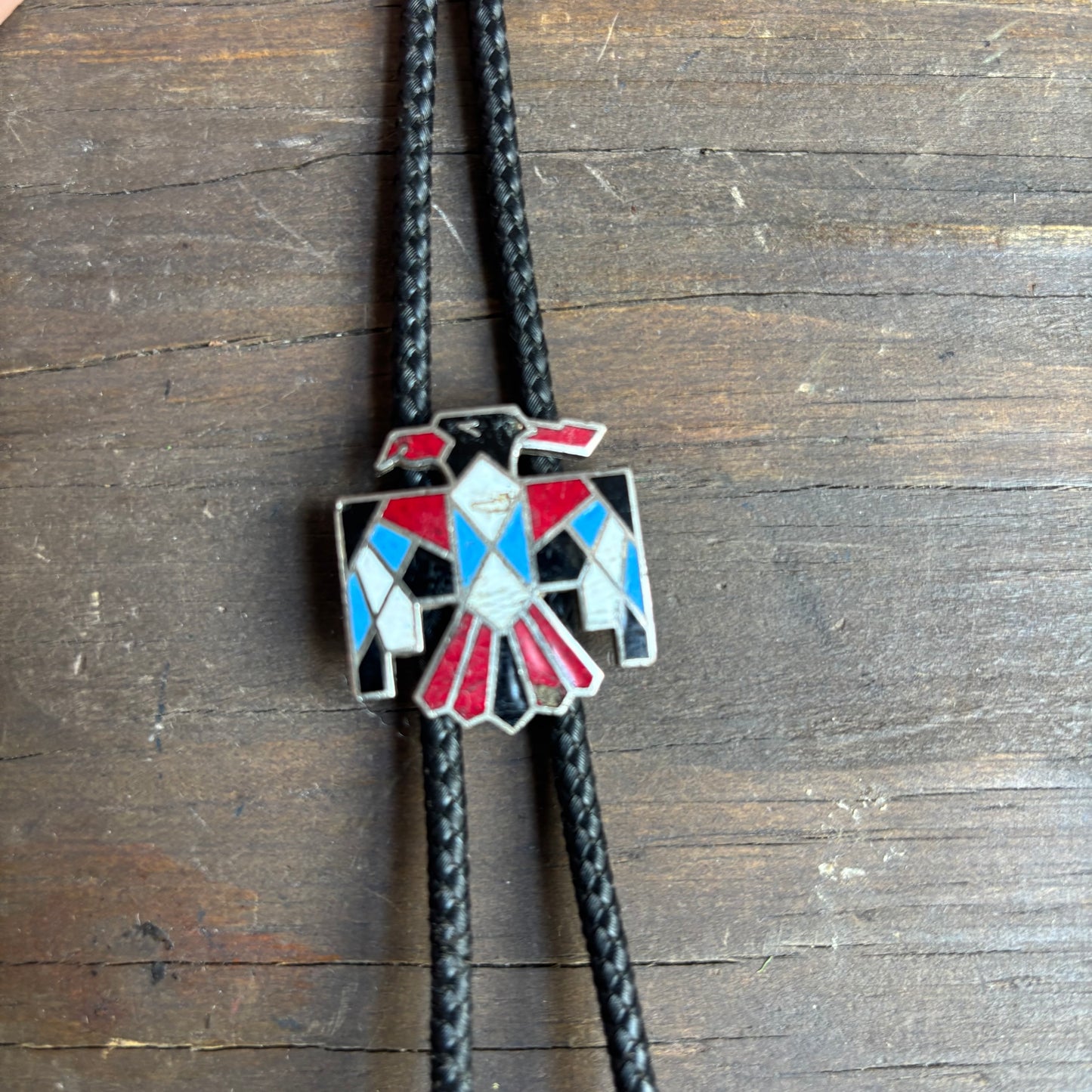 Thunderbird Bolo on Black Tie