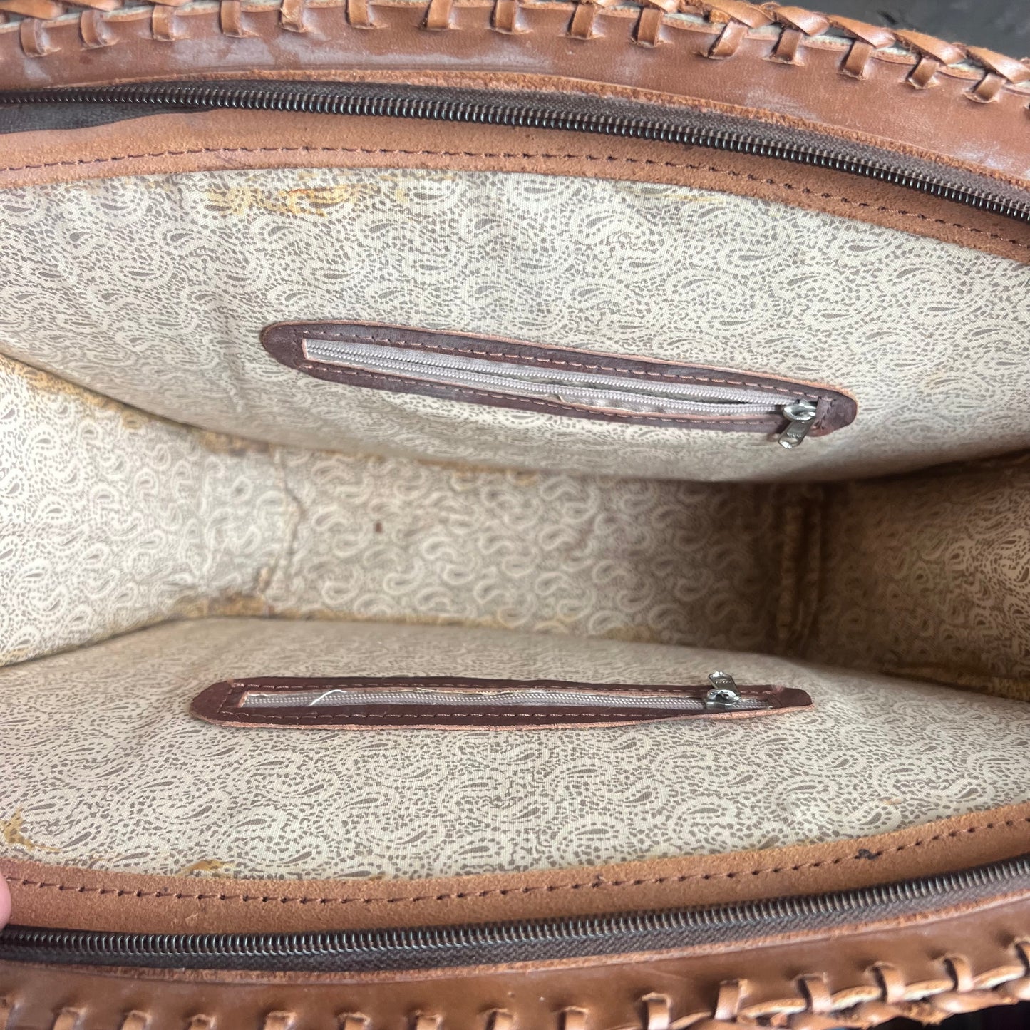 Tooled Leather Work Bag