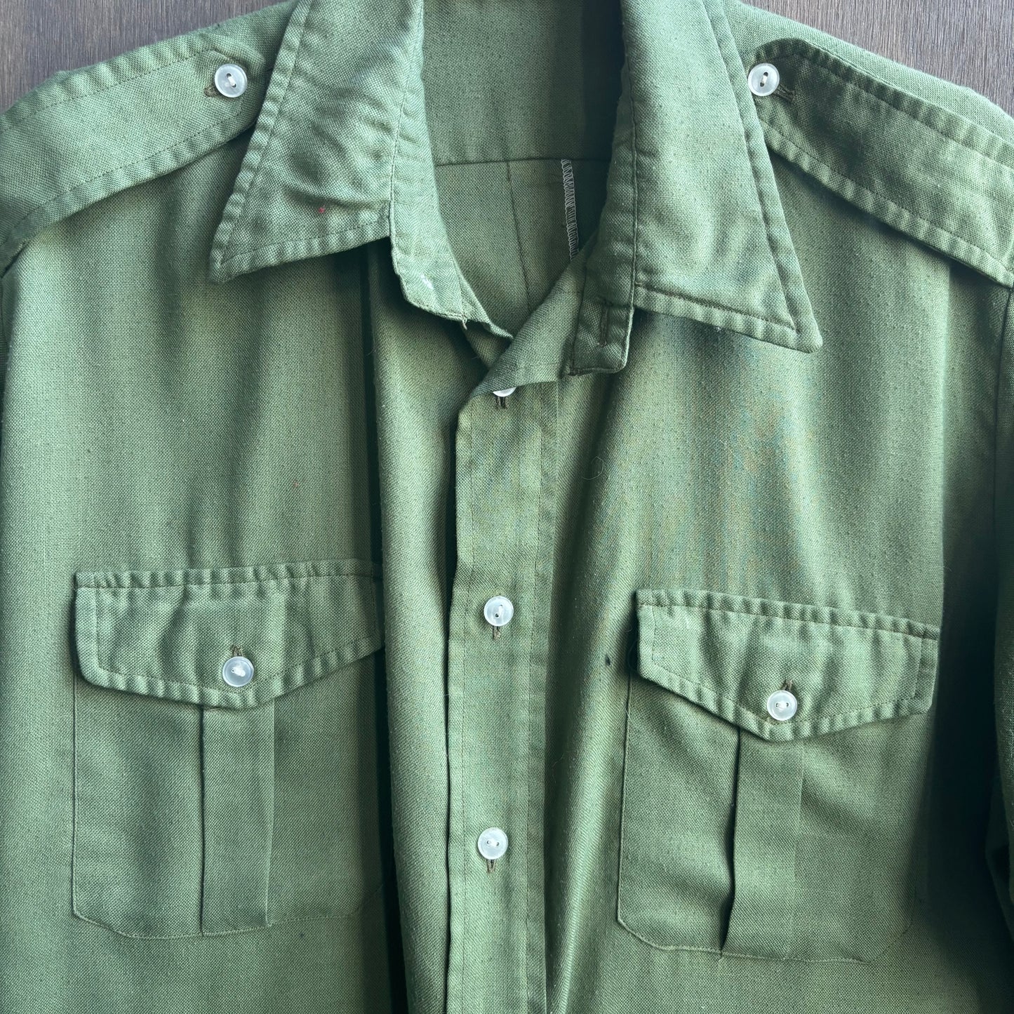Vintage Short Sleeve Fatigue Button Up