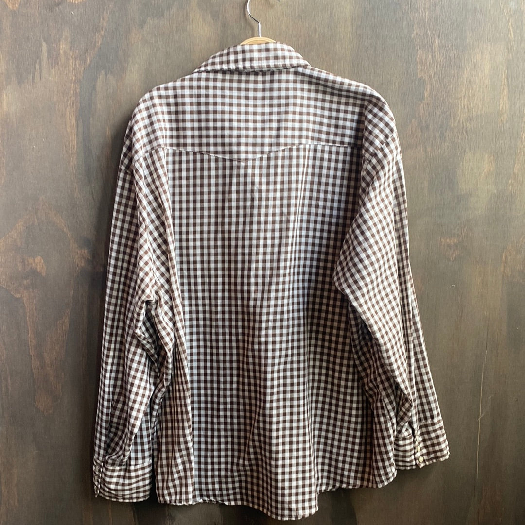 Rappers Brown Gingham Button Down