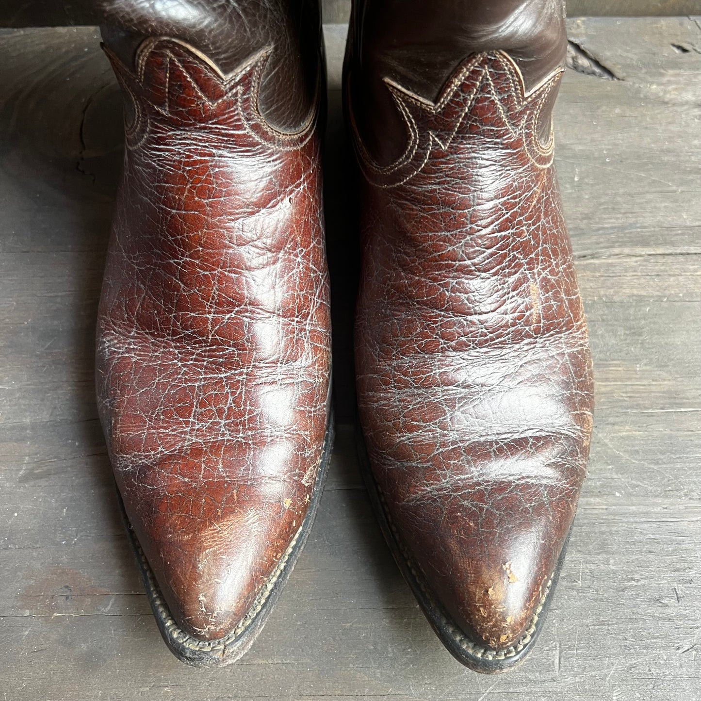 Tony Lama Dark Leather Short Boots