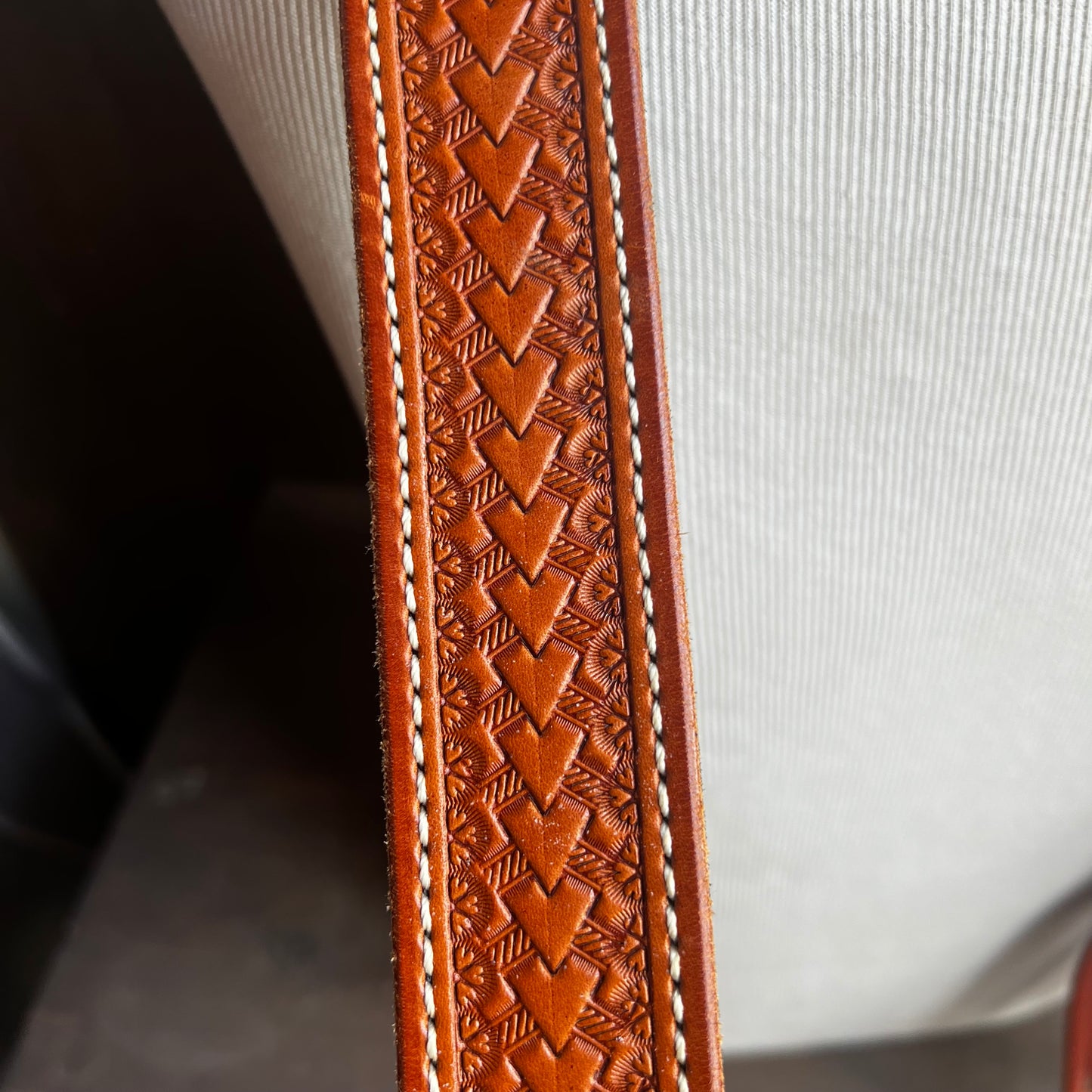 Tooled Leather Suspenders
