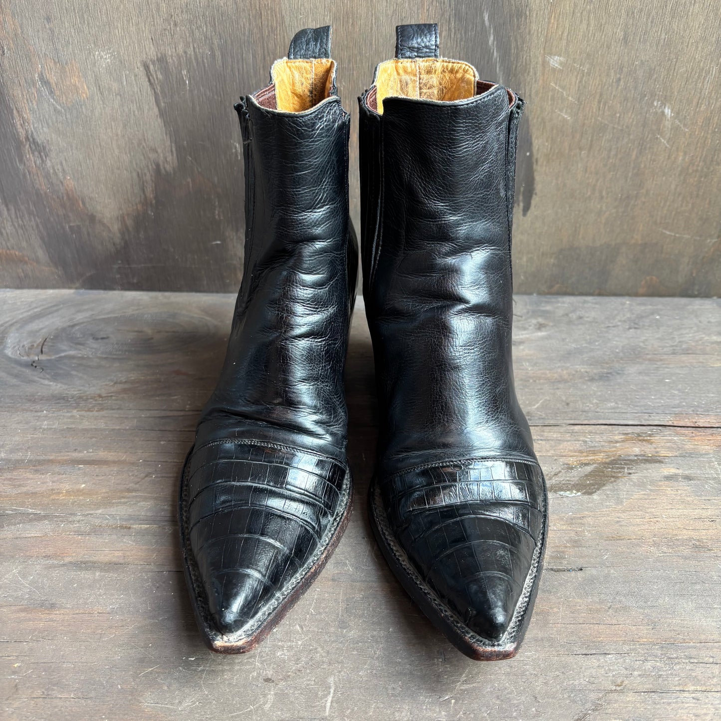 Liberty Caiman and Calfskin Ankle Boots