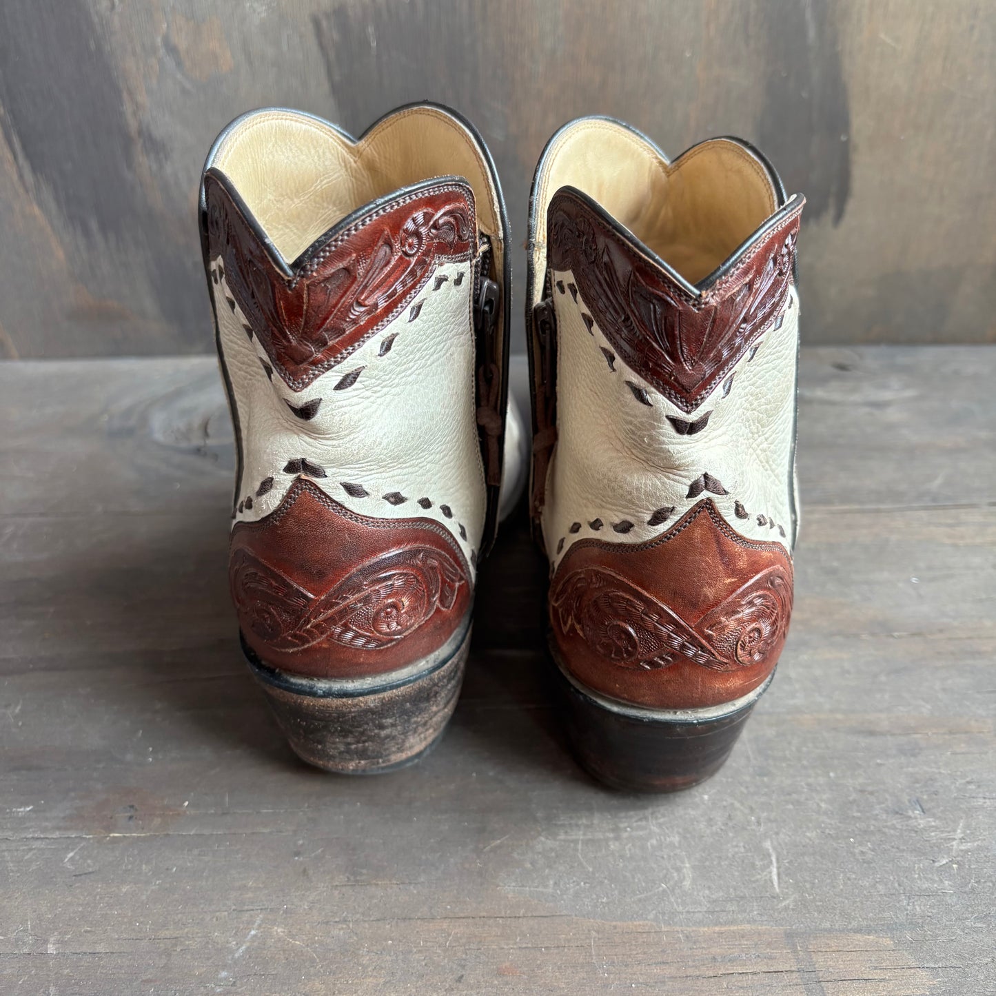 Tres Outlaws Goat Leather Two-Tone Ankle Boot
