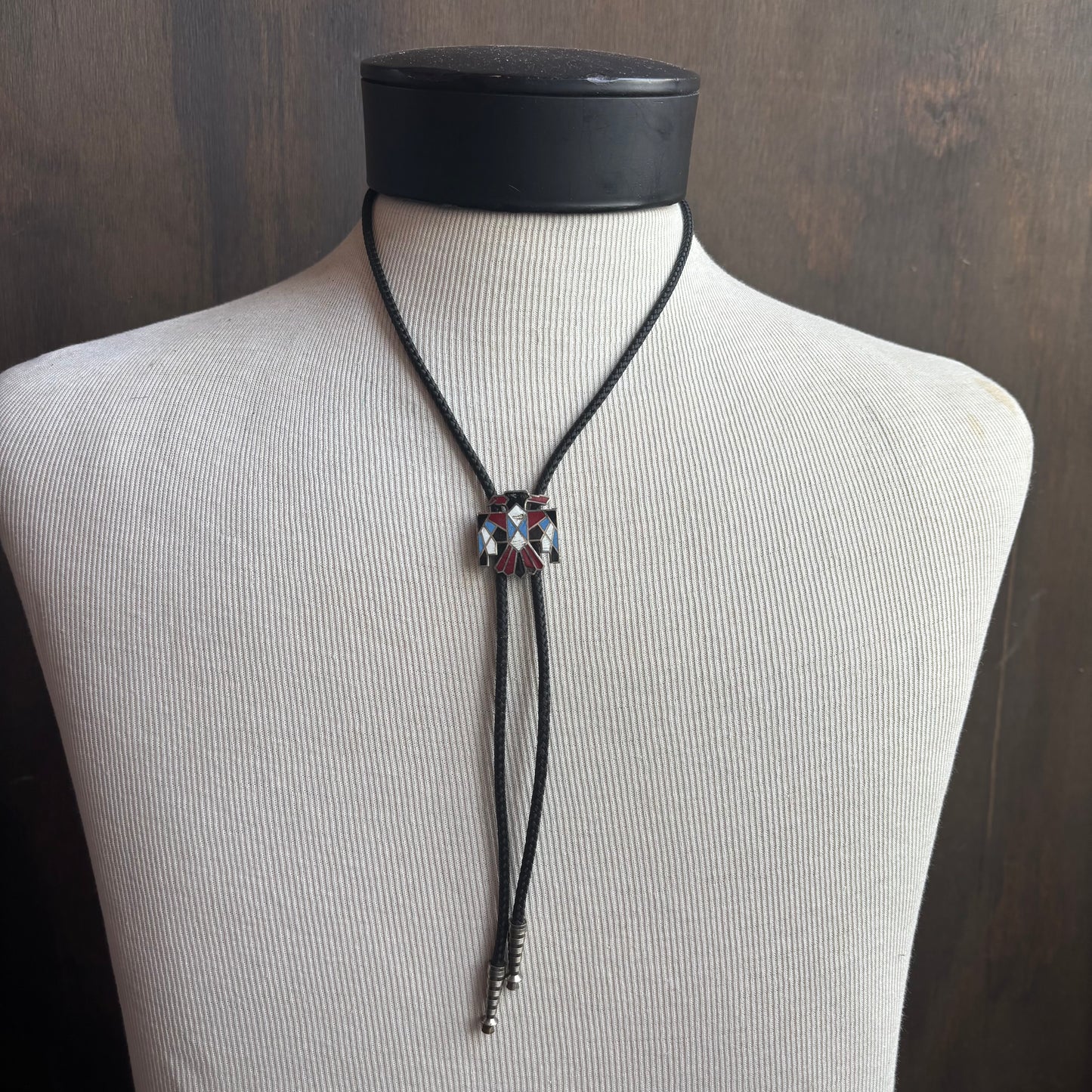 Thunderbird Bolo on Black Tie