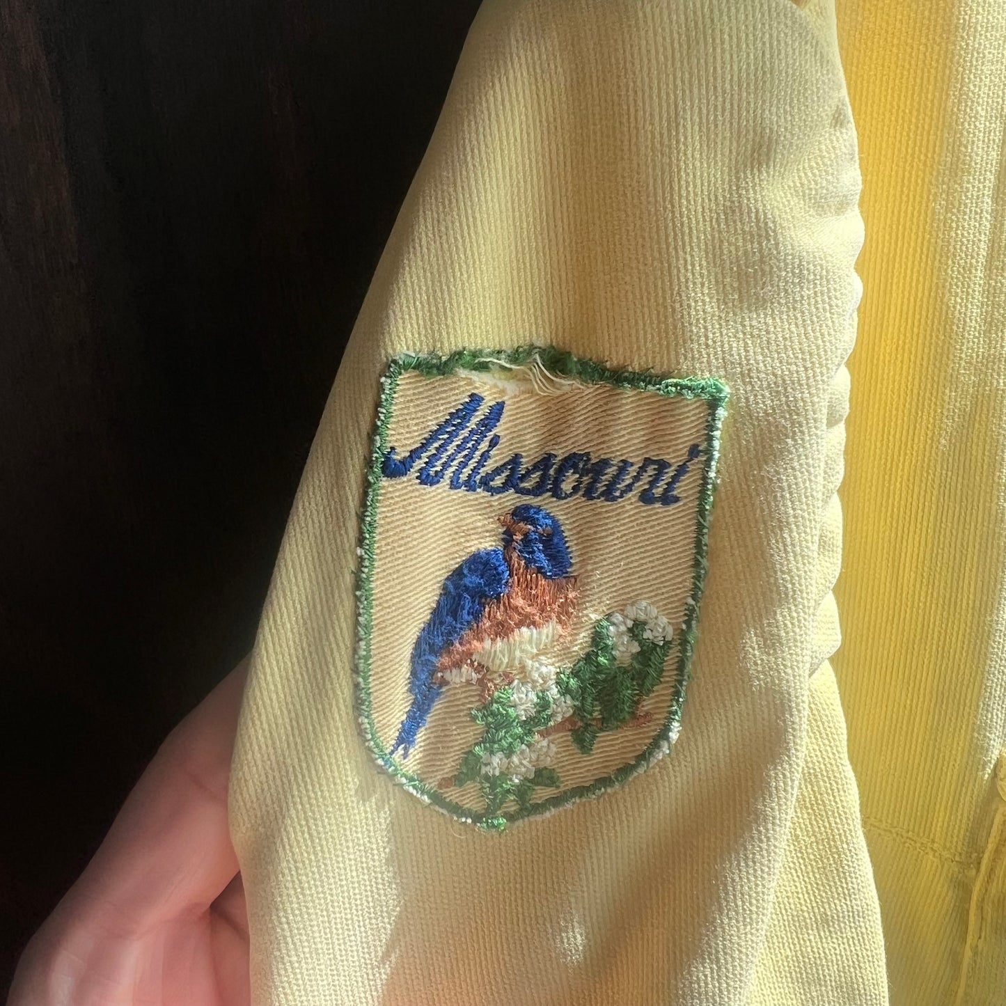 Vintage Yellow Military Jacket with Patches