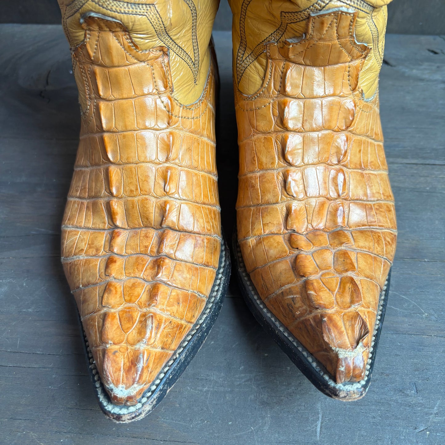 Crocodile and Leather Boots