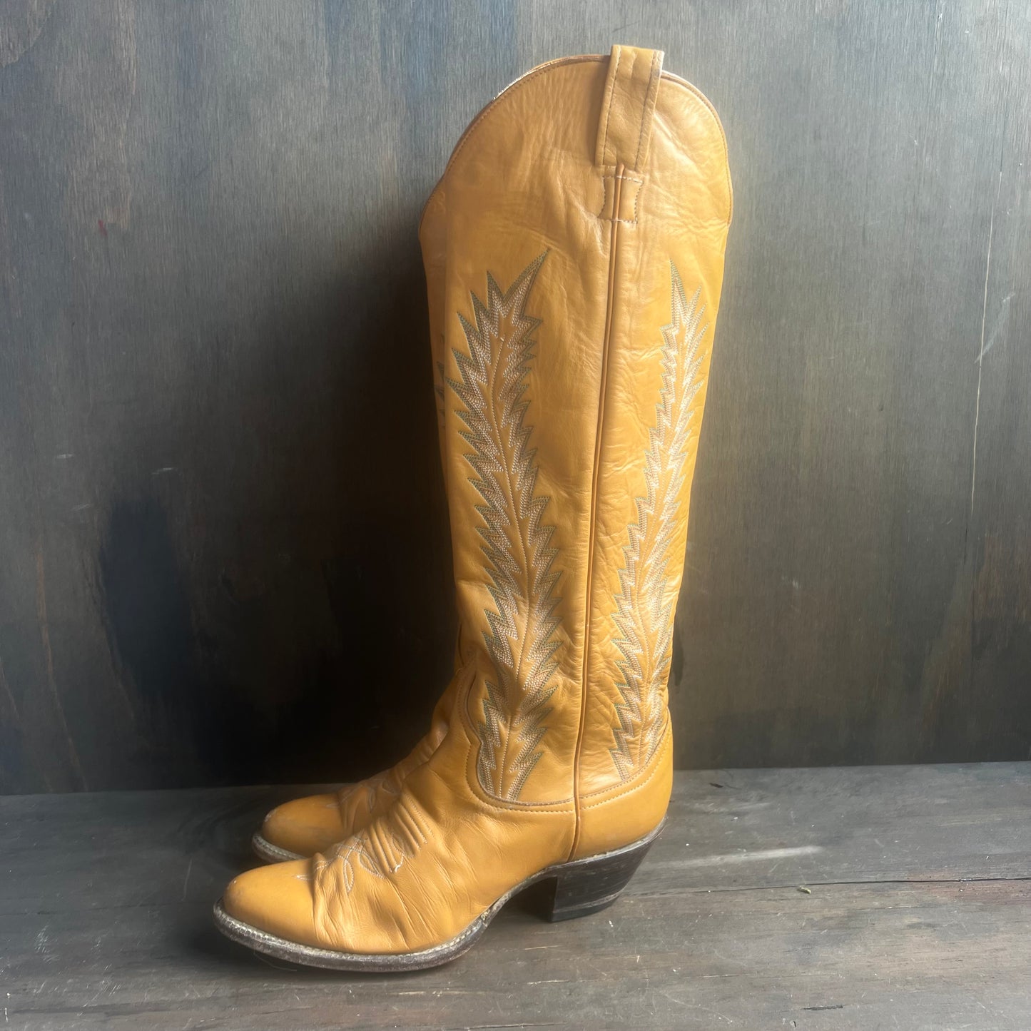 Larry Mahan Tall Tan Boots