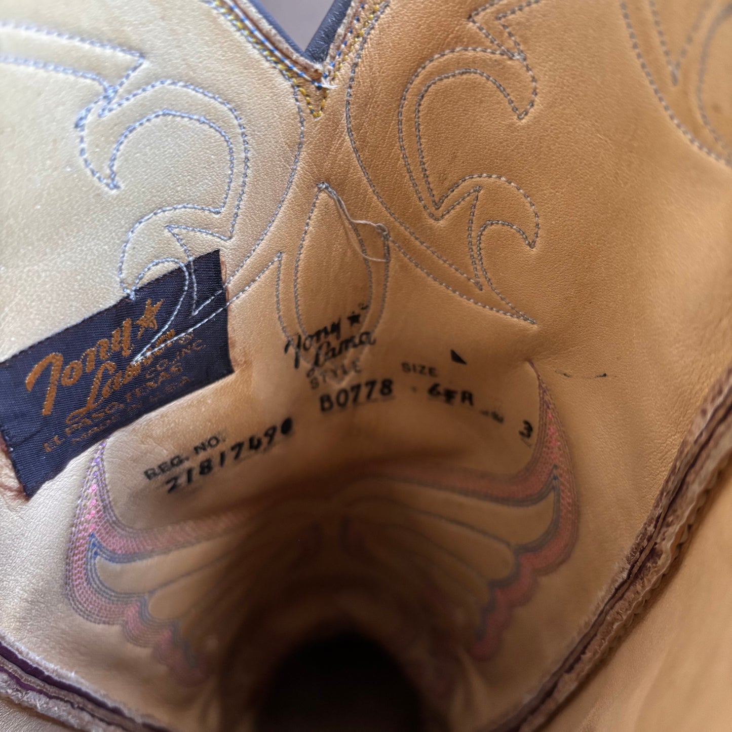 Vintage Tony Lama Tall Two-Tone Boots