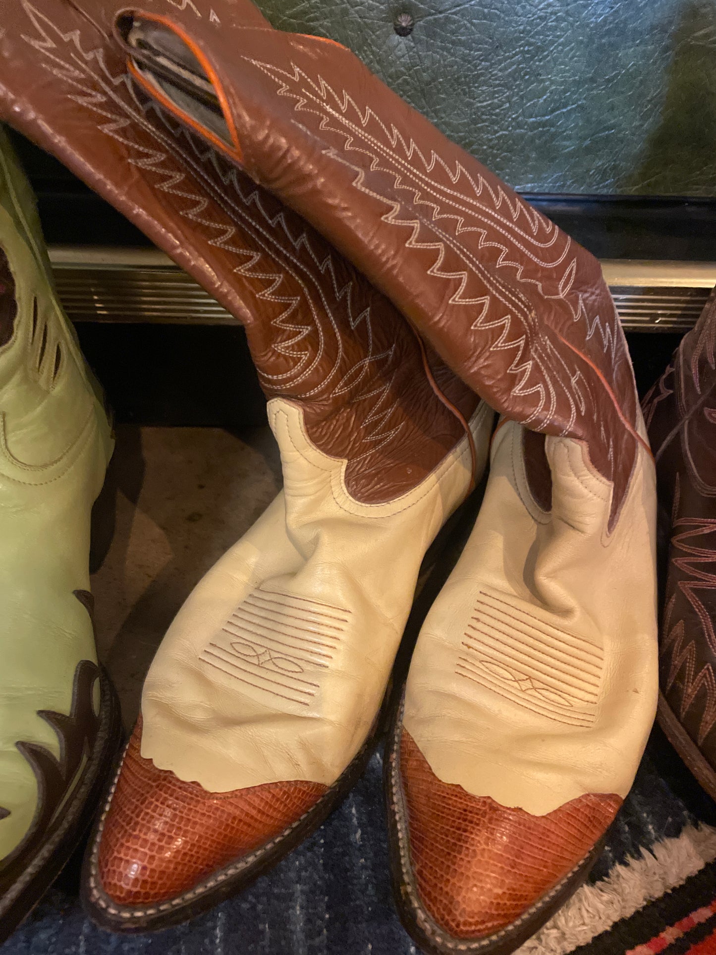 Tony lama men’s brown and cream boots