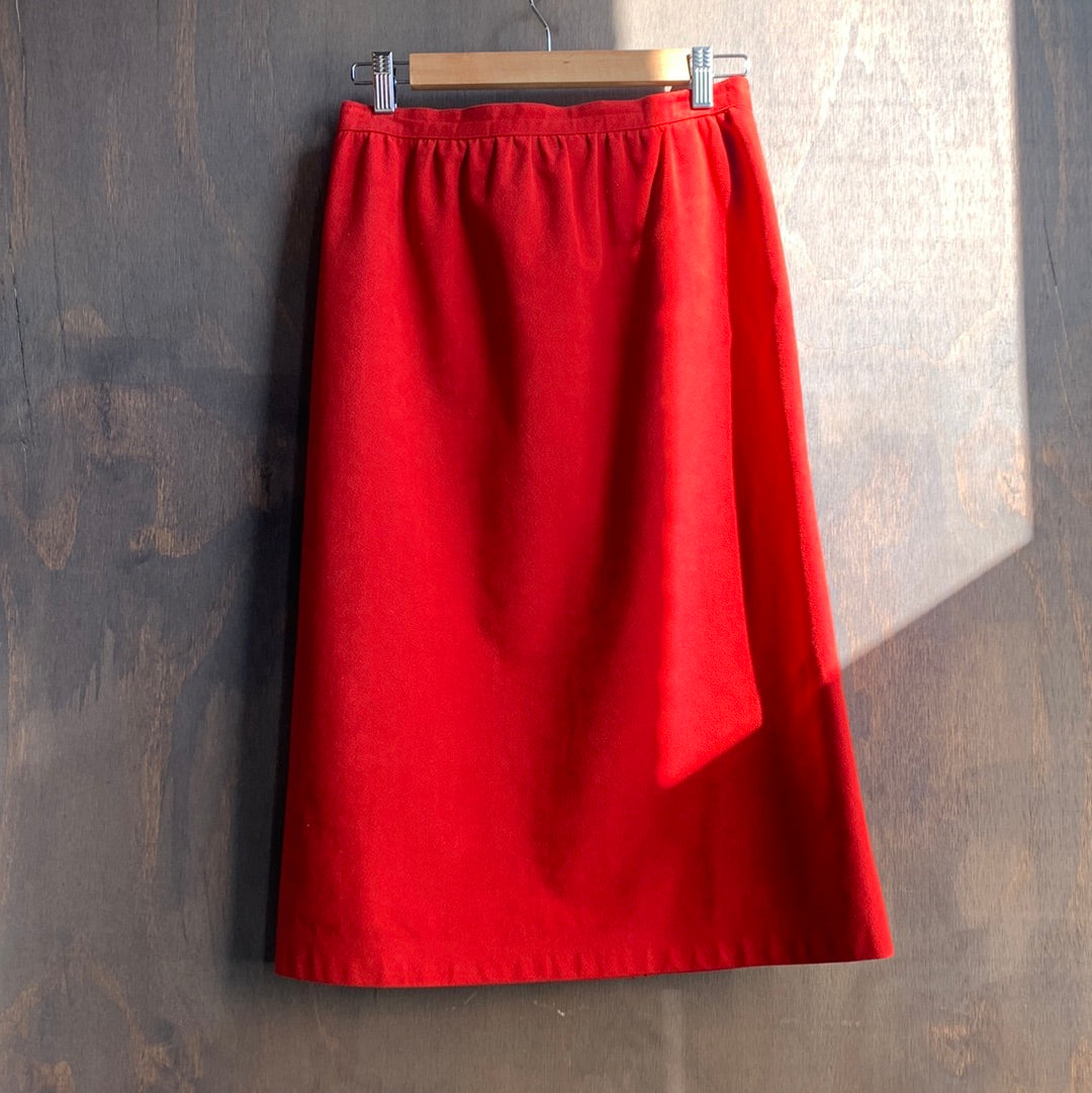 Red Suede Skirt
