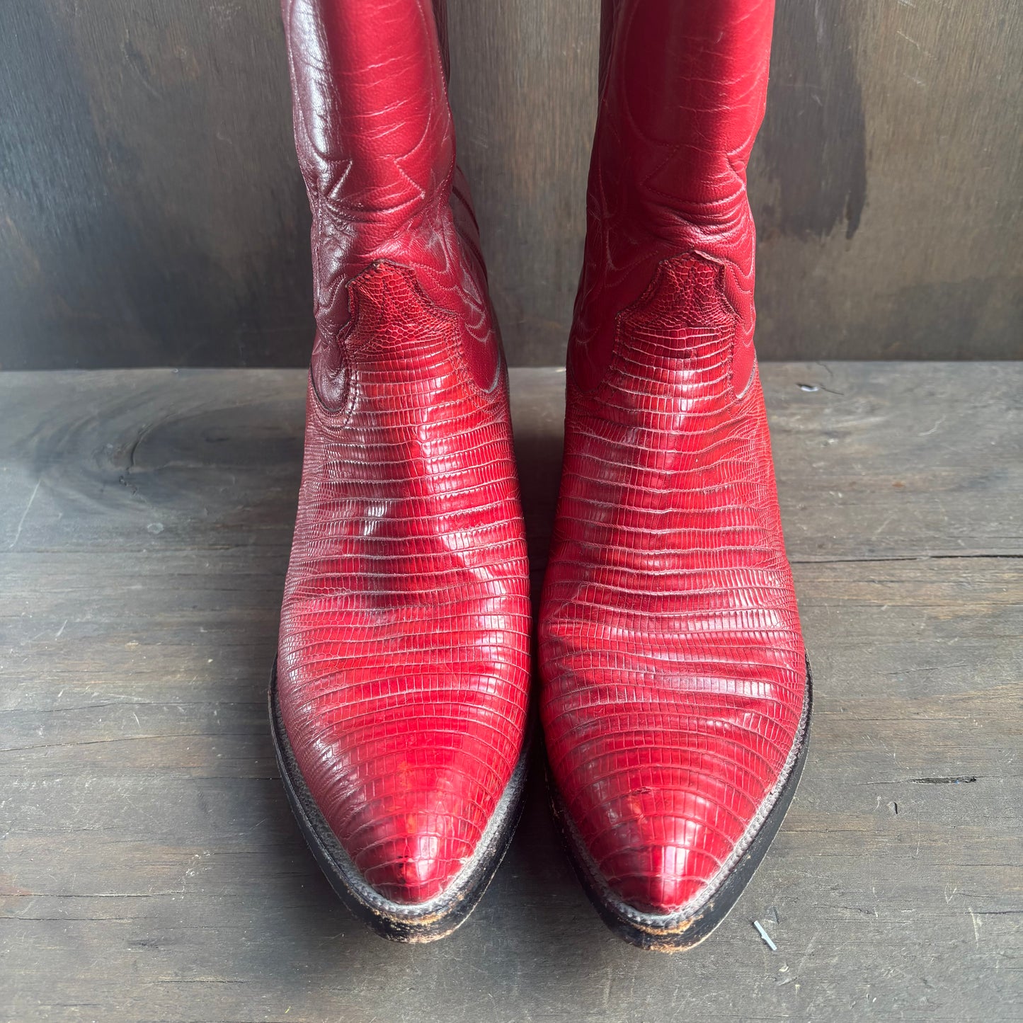 Black Jack Red Reptile Boots