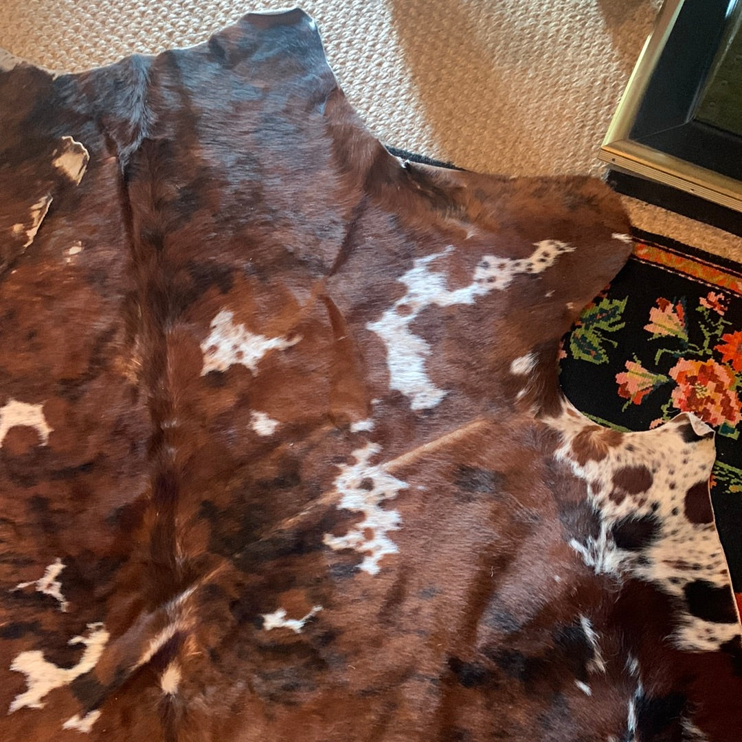 Brown and White Cowhide