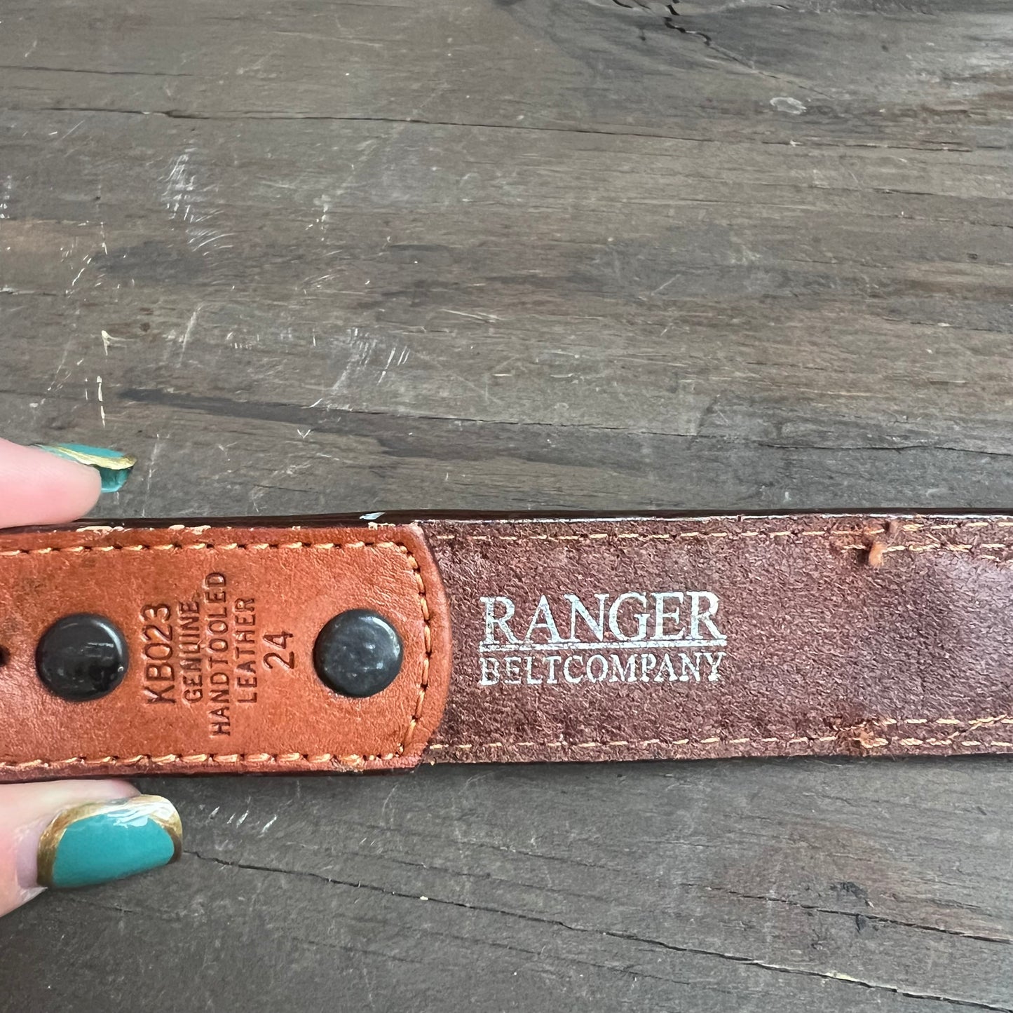 Ranger Belt Company Tooled Leather Belt