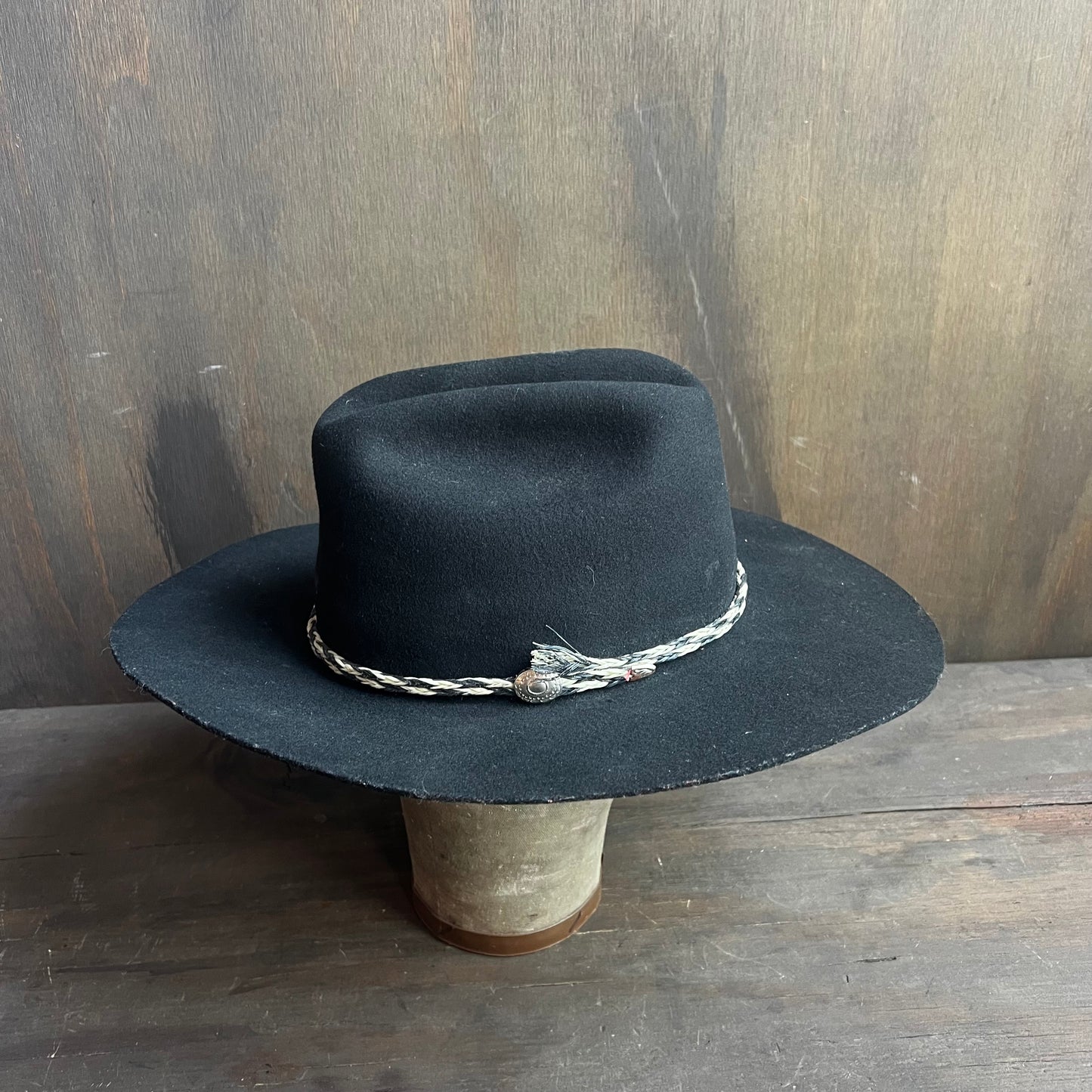 Silver Spur Black Hat with Braided Band