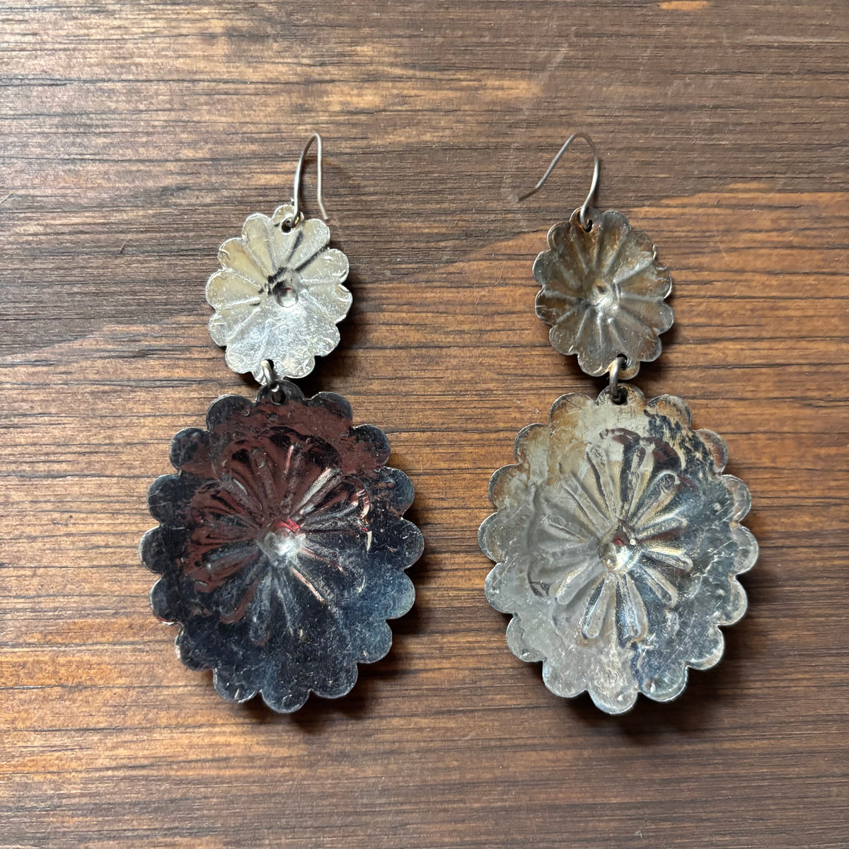 Metal Concho Earrings