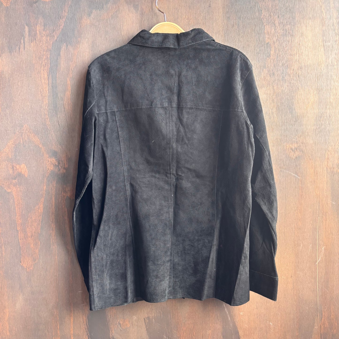 Black Leather Button Up