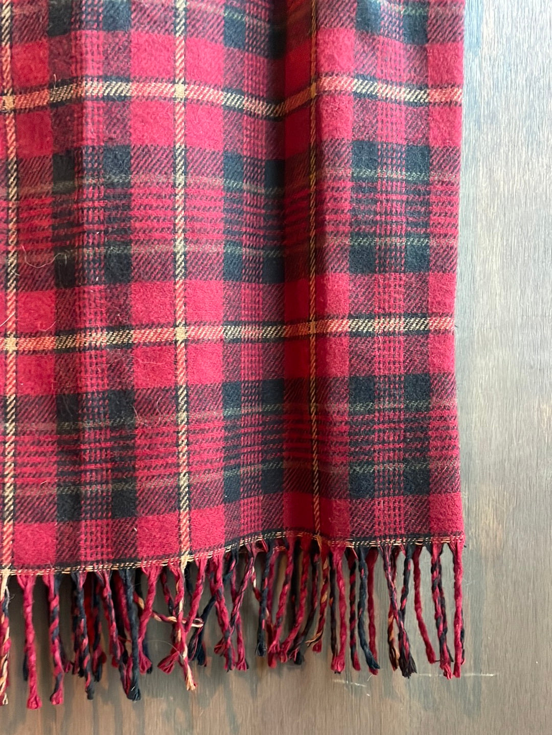 Vintage Red Plaid Wool Blend Skirt