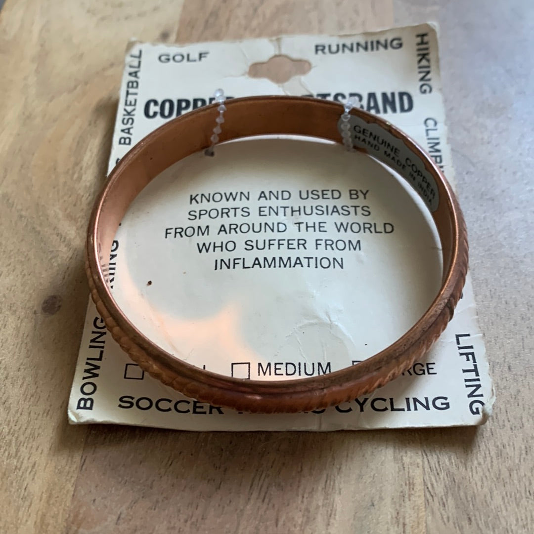 Vintage textured copper bracelet
