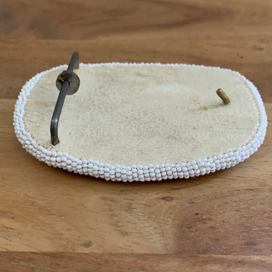 Seed Bead Bald Eagle belt buckle