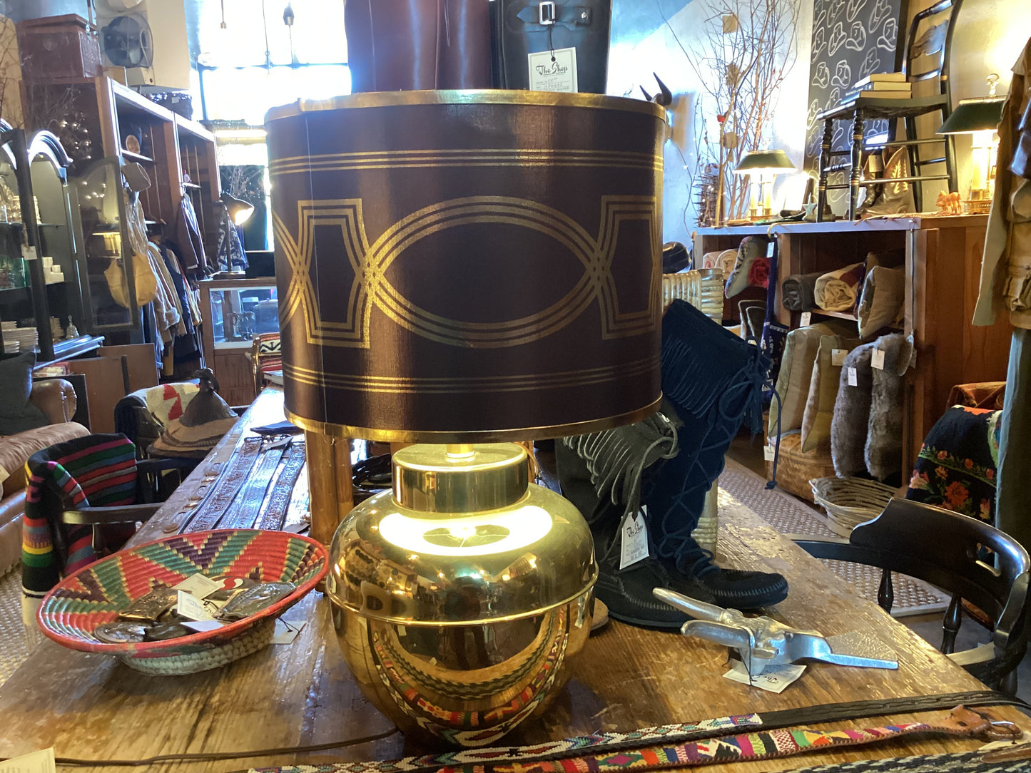 Gold and Brown Lamp Shade