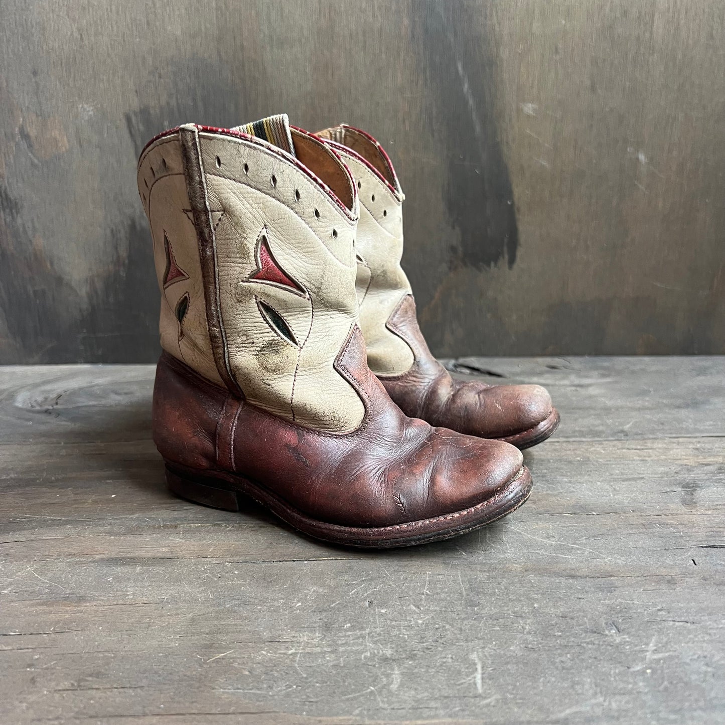 Two Toned Leather Kids Boots