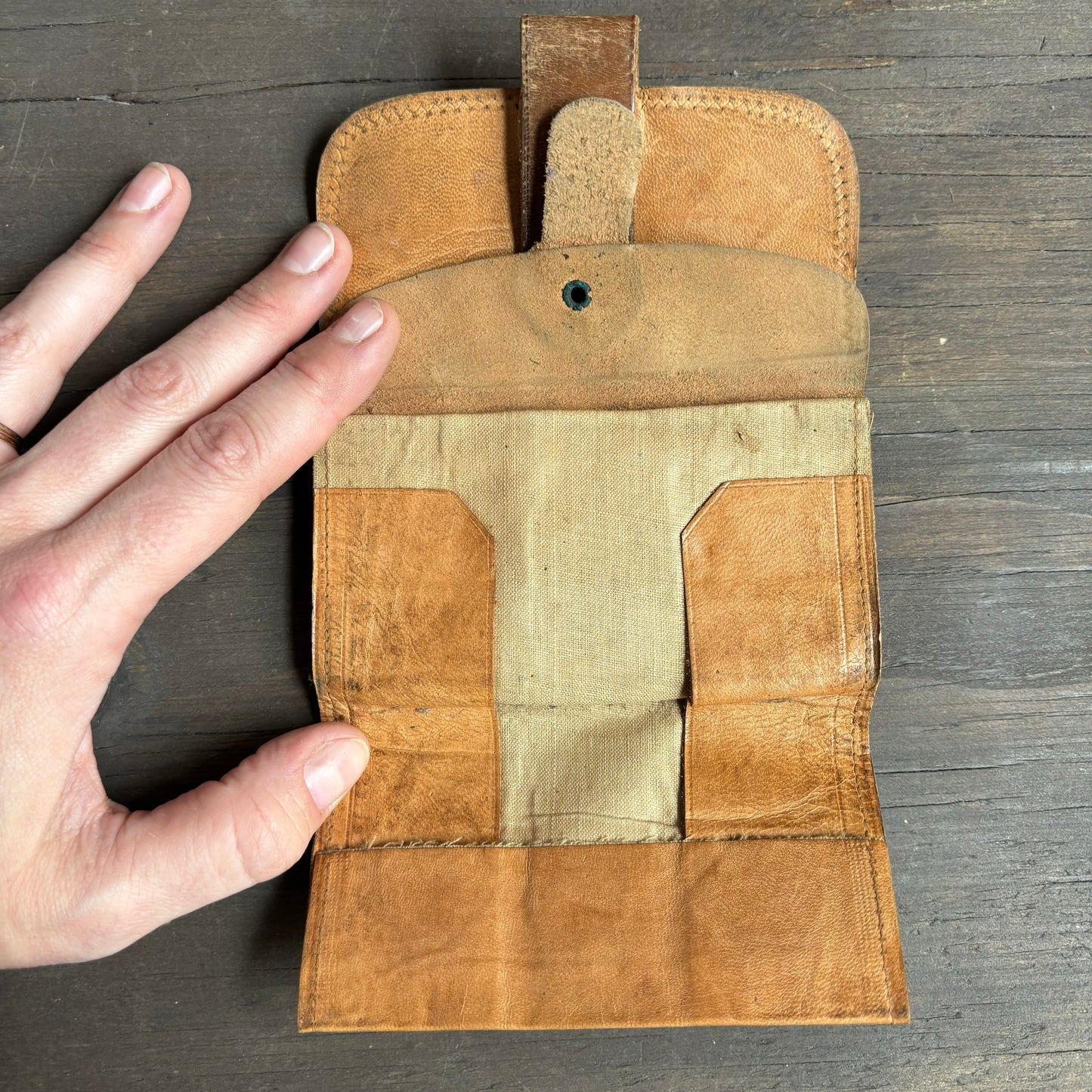 Vintage Leather Tri-Fold Wallet