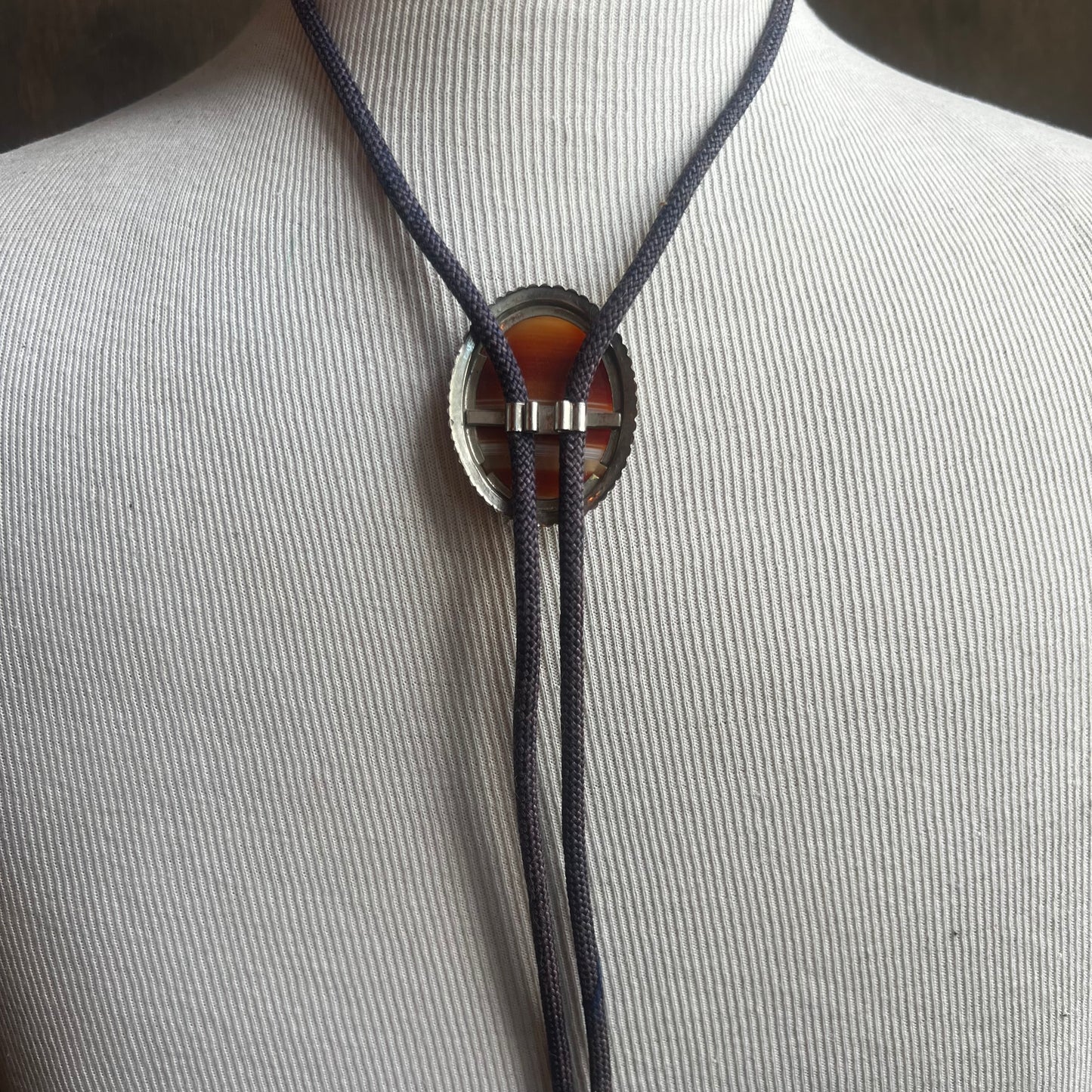 Striped Agate Bolo Tie