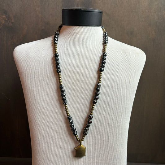 Brass Turtle Beaded Necklace