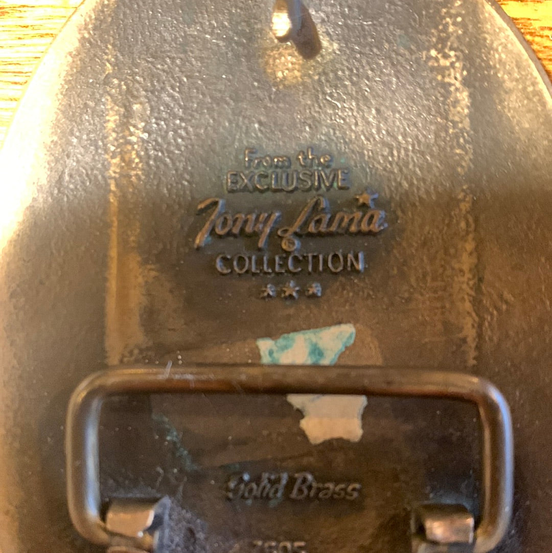 Robert Henderson Tony Lama solid brass belt buckle