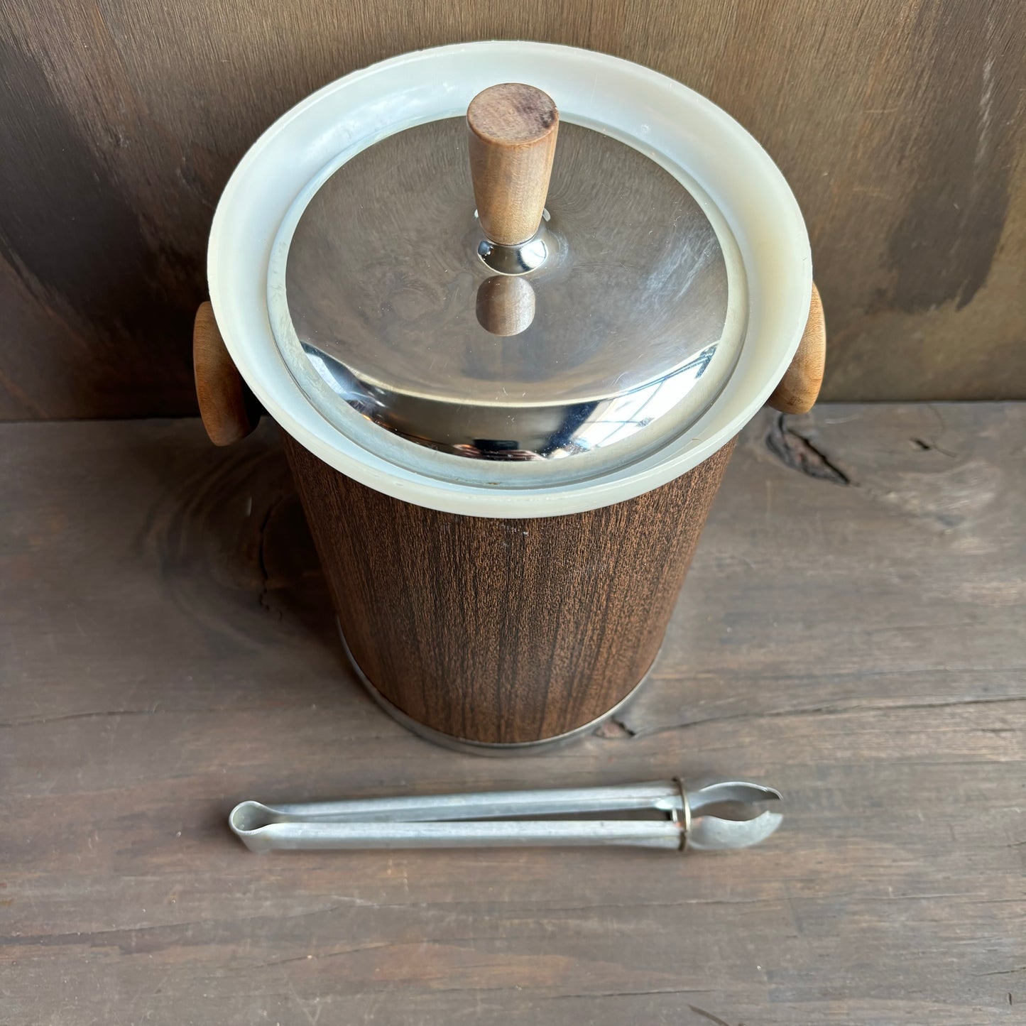 Vintage Kromex Ice Bucket and Tongs