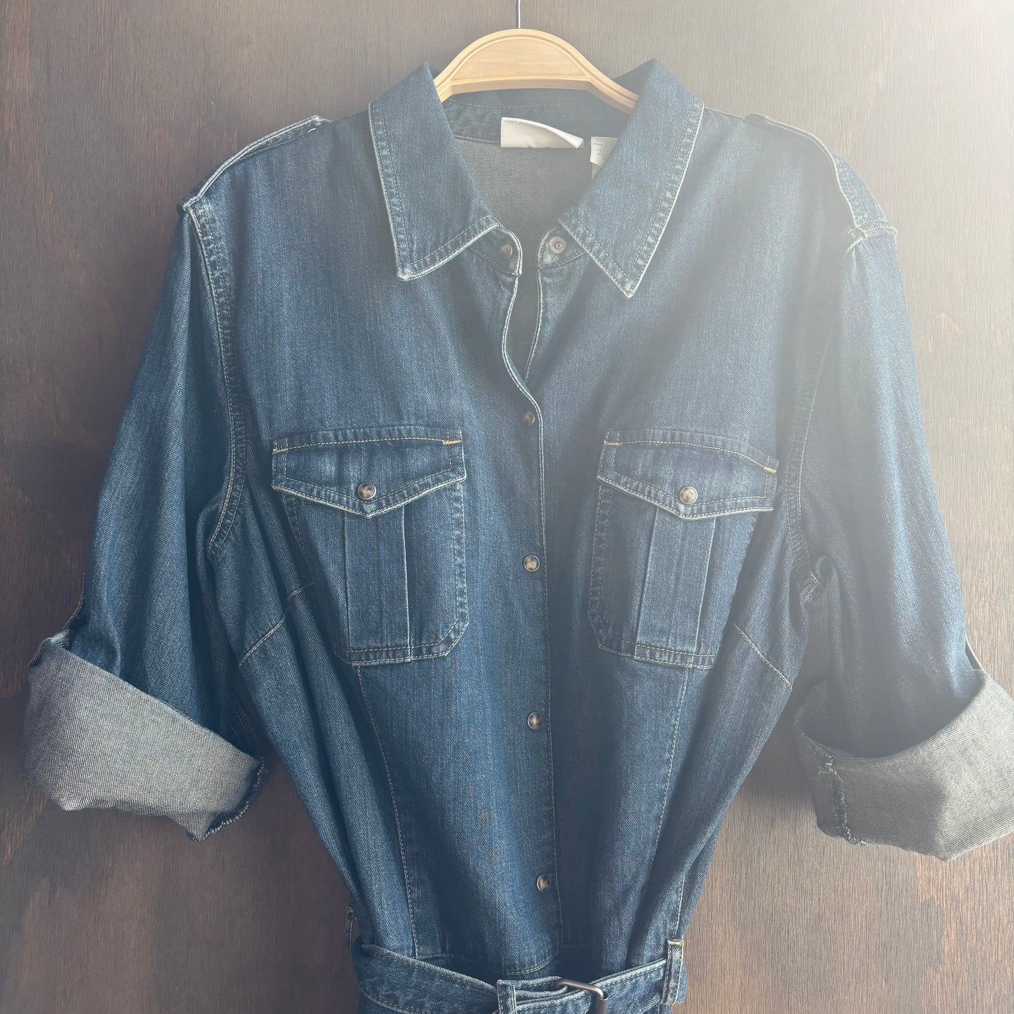 Liz Claiborne Belted Denim Dress