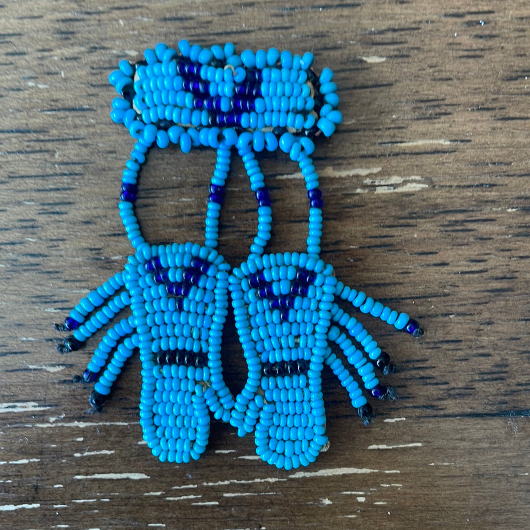 Seed Bead Mittens Pin