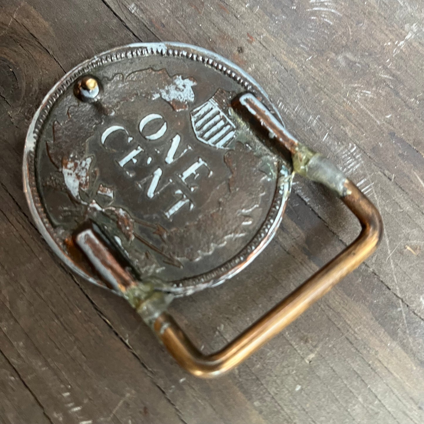 1890 one cent belt buckle