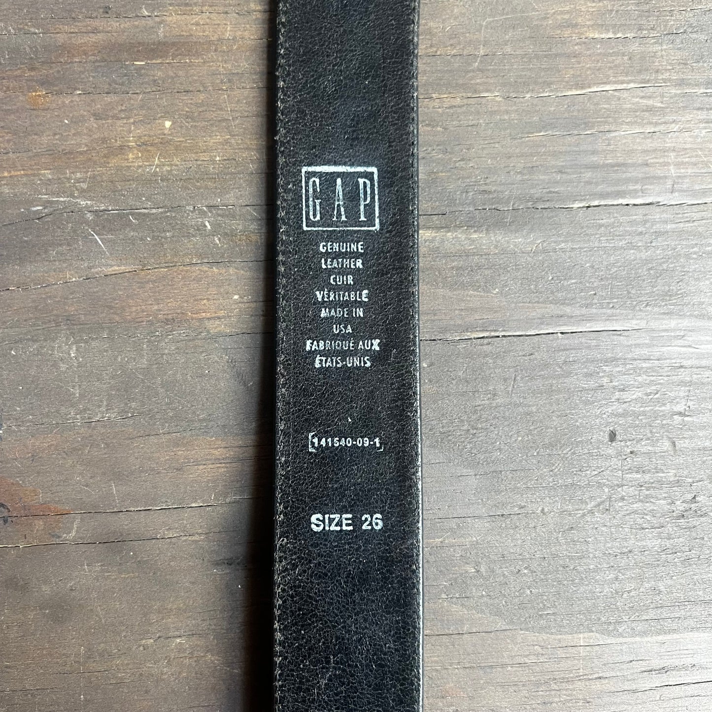 Tooled Black Leather Belt with Silver Buckle